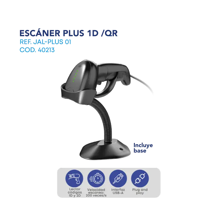 [JAL-PLUS 01] Escáner Plus 1D /QR
